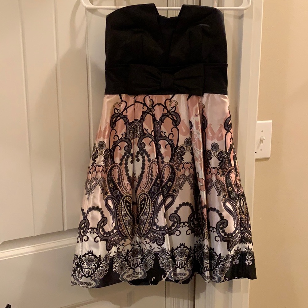 Satin Strapless Mini Dress
